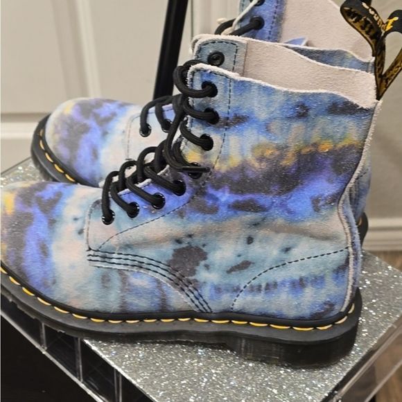 Dr Martens 1460 Pascal Tie Dye Leather Lace-Up Boots - Picture 12 of 14